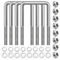 Hot Dipped Galvanized Square U-Bolts 1/2in D x 3-1/16in W x 5-5/16in L