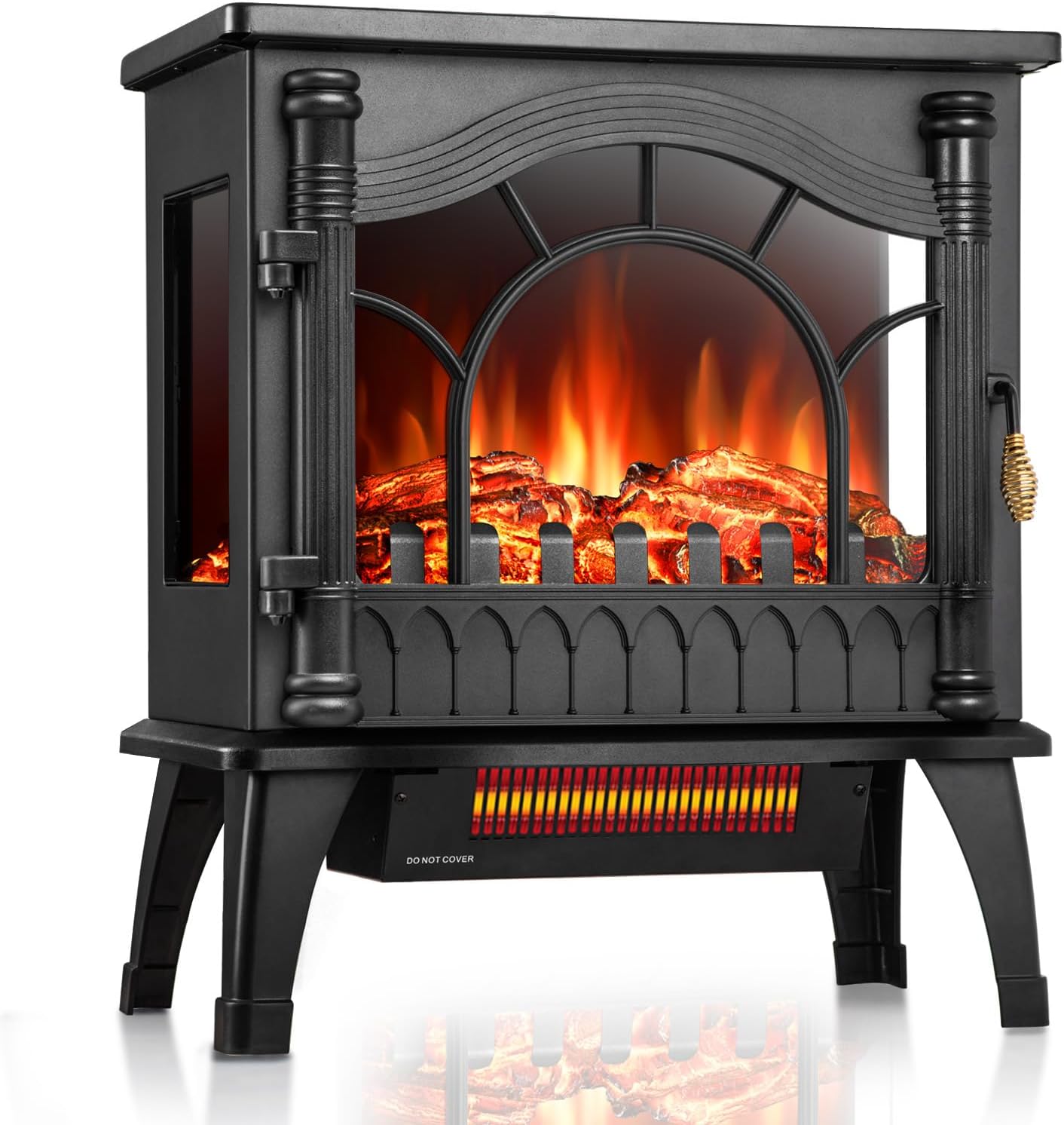 ZAFRO Freestanding Electric Fireplace Stove with Realistic Flame