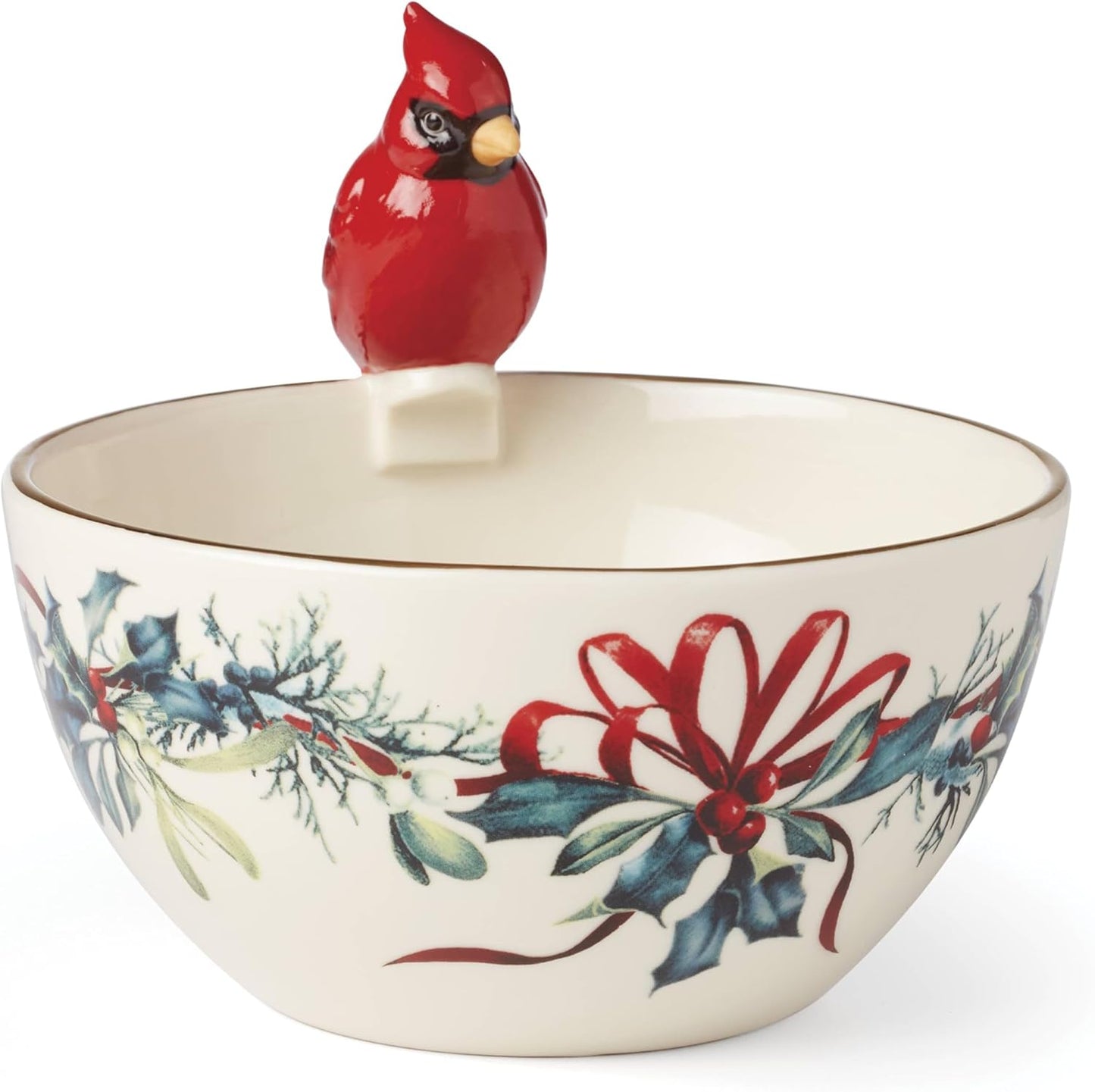 Lenox Winter Greetings Cardinal Bowl for Festive Christmas Dining
