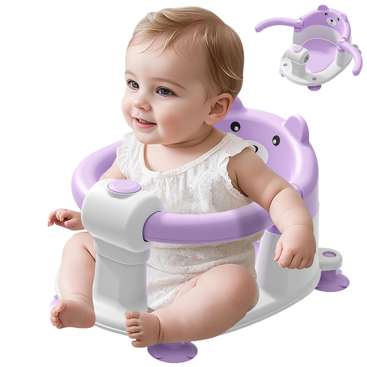 Lilac Baby Bath Seat for Safe Sitting Up