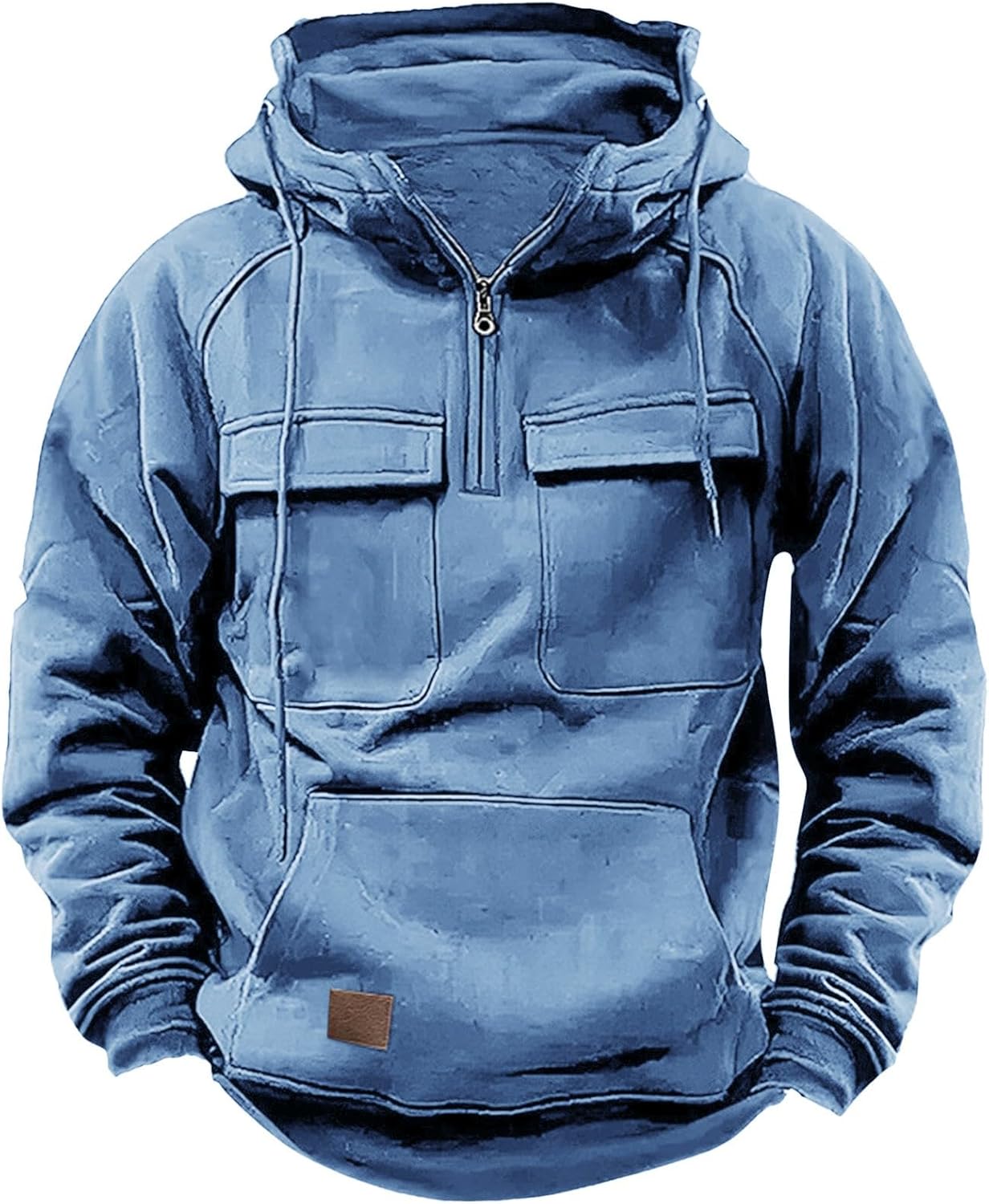 Men's Tactical Quarter Zip Cargo Hoodie