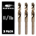 11/16 in Cobalt Drill Bits 3 Pack - M35, 6 in Length