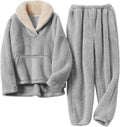 COZYPOIN Women's Fluffy Pajamas Set - Warm Soft Fleece Sleepwear