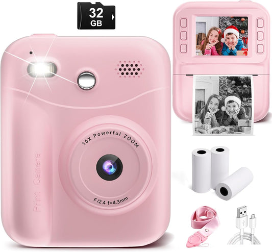 MINIBEAR 48MP Kids Instant Print Camera - Perfect Gift for Girls