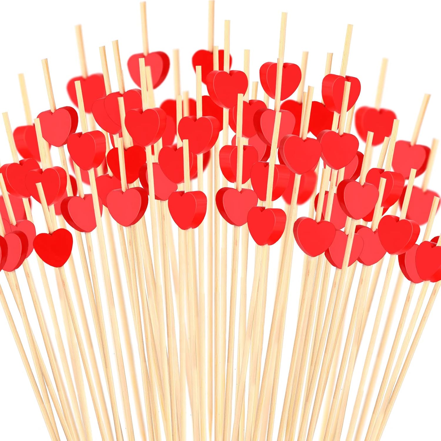 Bamboo Heart Cocktail Picks: 1000pcs for Wedding & Party | Zubebe