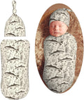 Vintage Bass Fishes Baby Swaddle Blanket and Hat Set - Cozy Newborn