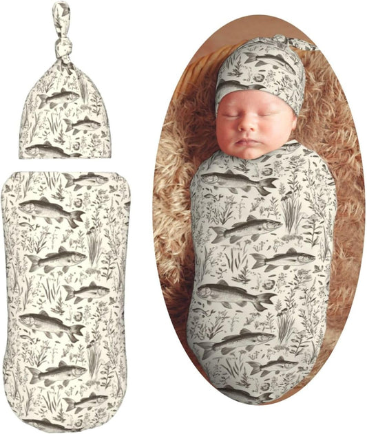 Muishi Soft Bass Fish Newborn Swaddle Set