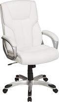 Executive High Back Office Desk Chair, White/Pewter - Comfortable