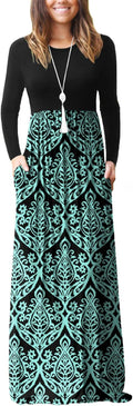 VIISHOW Women's Long Sleeve Loose Plain Maxi Dress - Soft Rayon Blend