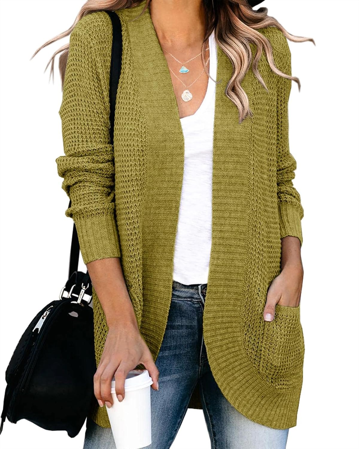 Saodimallsu Womens Loose Open Front Cardigan for Casual Wear