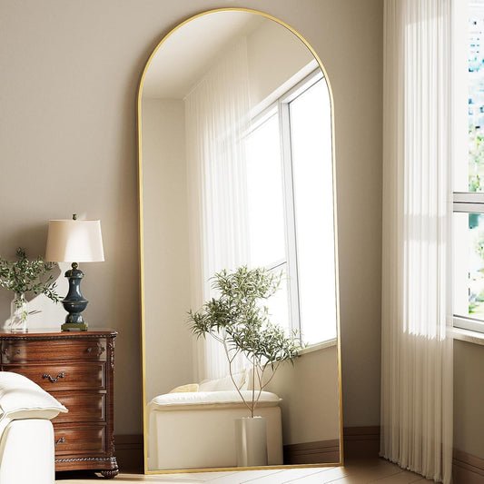Large Arched Full Length Mirror with Stand for Any Room