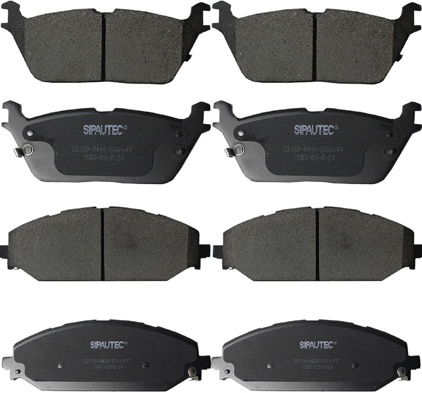SIPAUTEC Front & Rear Ceramic Brake Pads for 2019-2023 Ram 1500