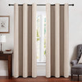 Linen Texture Blackout Curtains 42 x 90 (2 Panels) - Thermal Insulated
