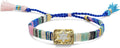 Macrame Friendship Bracelet for Women in Blue Shades with Gold Star
