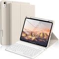 kenke for iPad 11/10th Gen Case with Keyboard Cream - Detachable