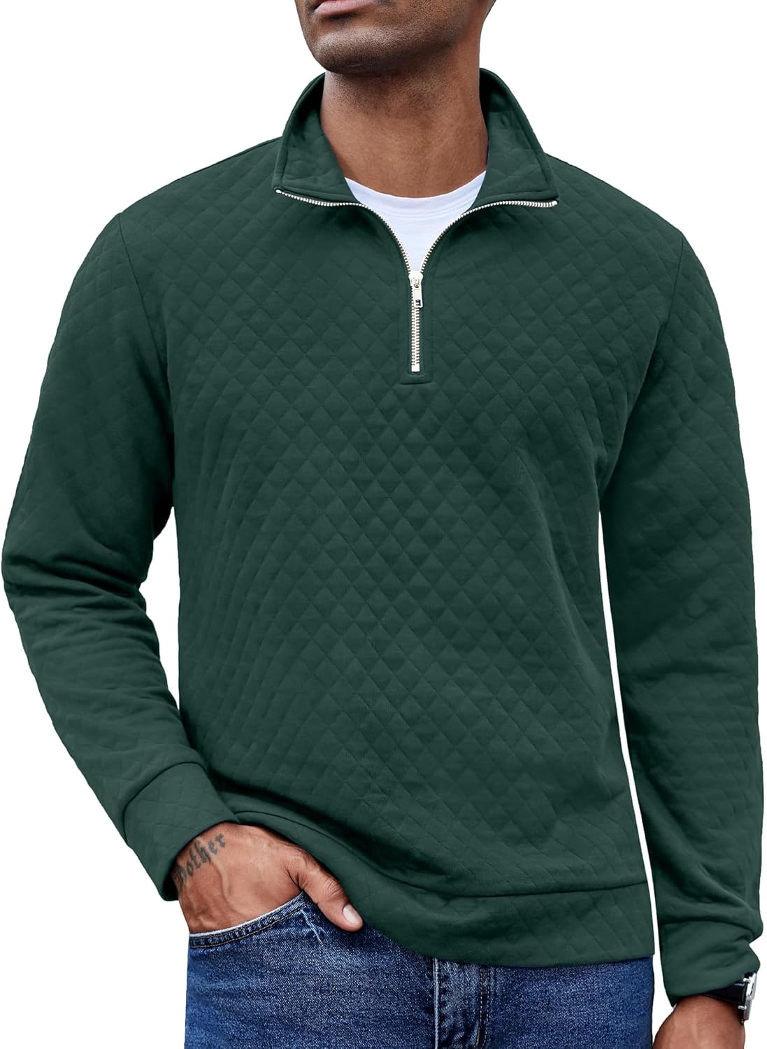 COOFANDY Men's Fashion Quarter Zip Pullover for Stylish Comfort
