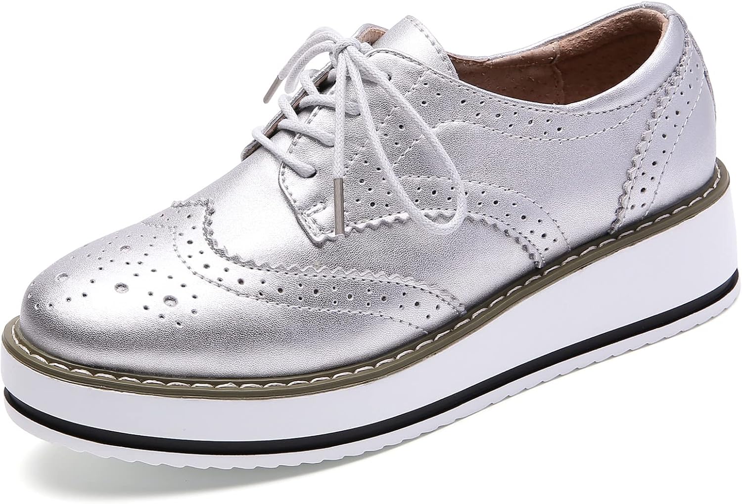DADAWEN Women's Platform Lace-Up Wingtips Oxfords Shoe Review