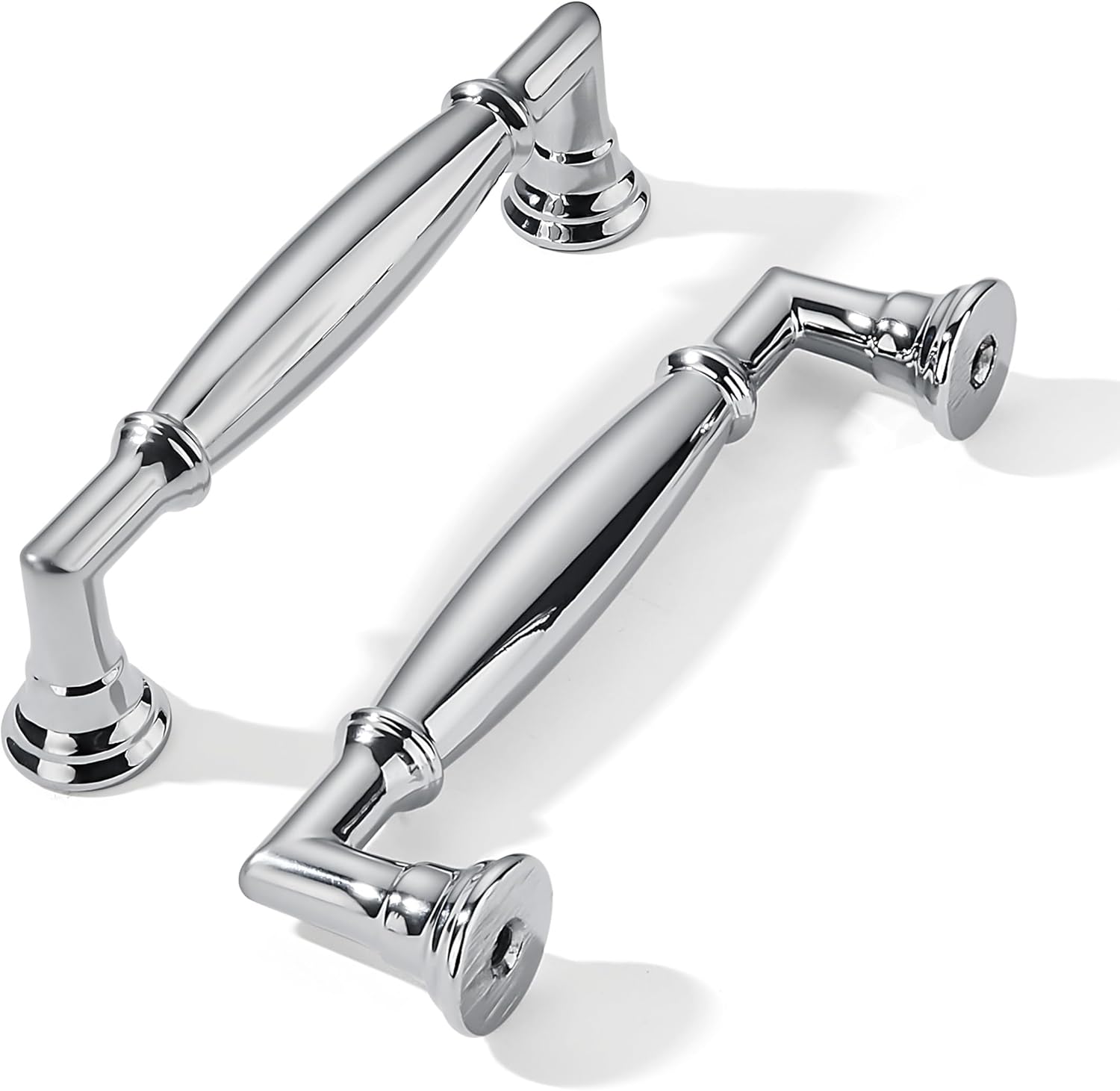 Polished Chrome Cabinet Pulls - Heavy Duty 10 Pack for Kitchen