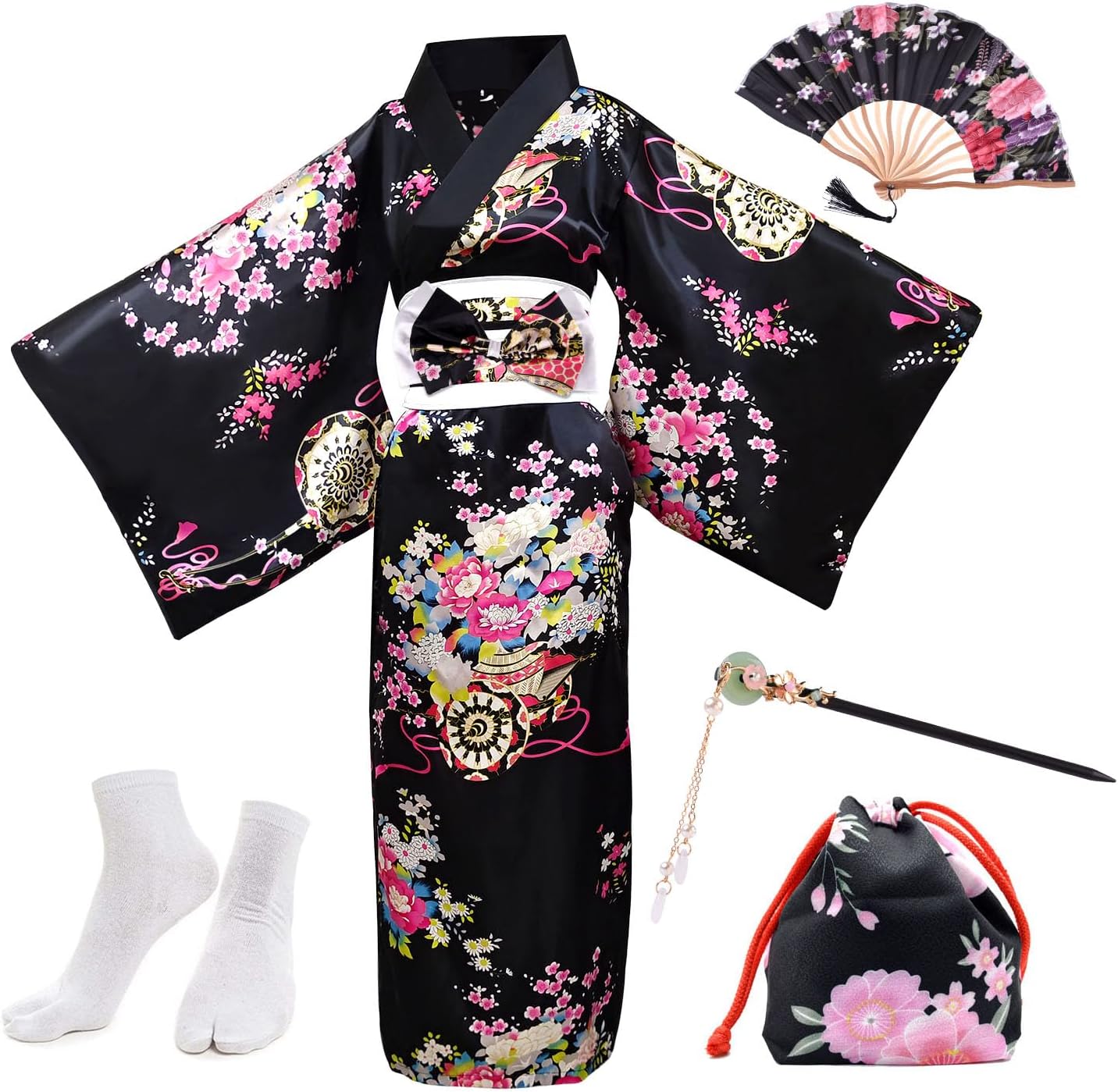 Elegant Japanese Kimono Robe Set for Women by PLULON