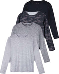 Women's UPF 50+ Quick Dry Fit Sun Shirts 4 Pack - Active Long Sleeve