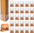 28Pcs Square Chair Leg Floor Protectors for Hardwood Floors - Clear