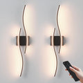 Battery Operated Wall Sconces Set of Two Black - Remote, Dimmable