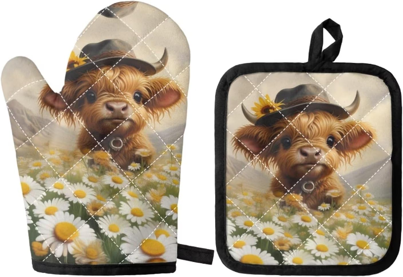 500 F Heat Resistant Oven Mitts Set by JoyLamoria