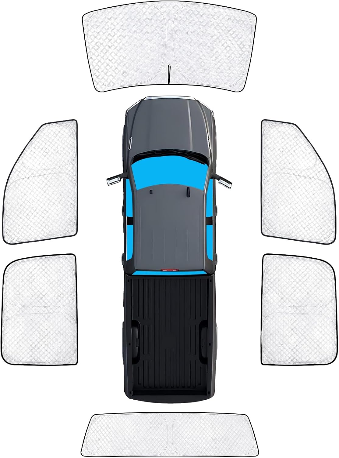 KMF 6pcs Thicken Full Window Sun Shades for Dodge Ram 2500 3500