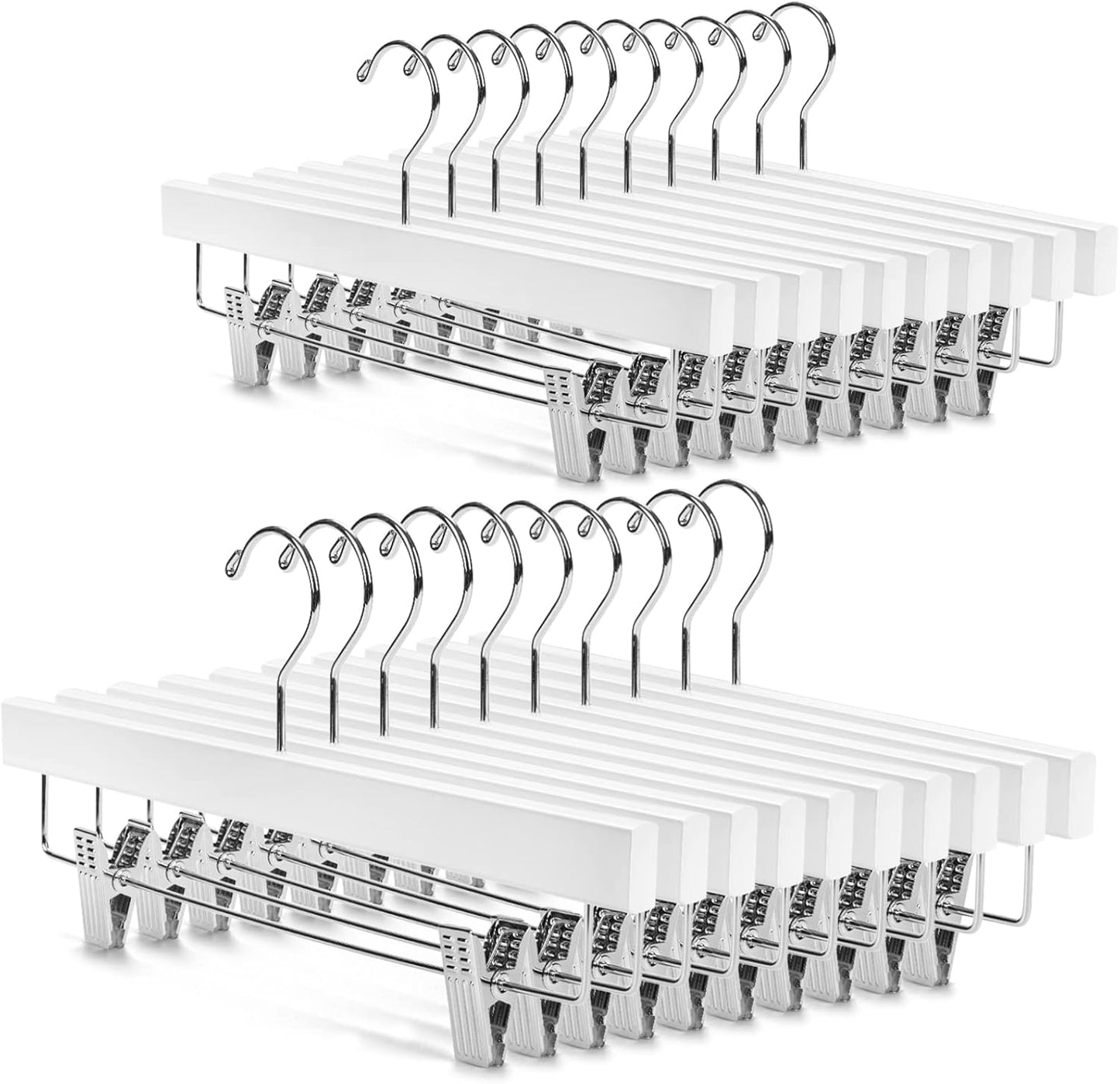 Nature Smile Deluxe Wooden Pants Hangers for Skirts and Jeans