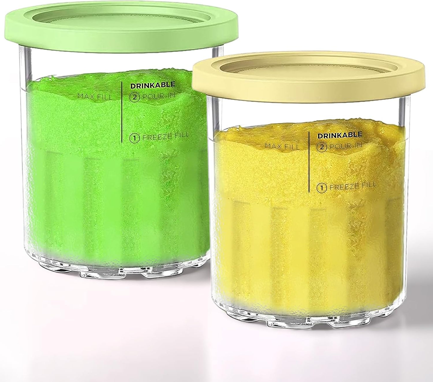 XL Family-Size Ice Cream Maker 2 Pints & Lids for Ninja NC500 Series