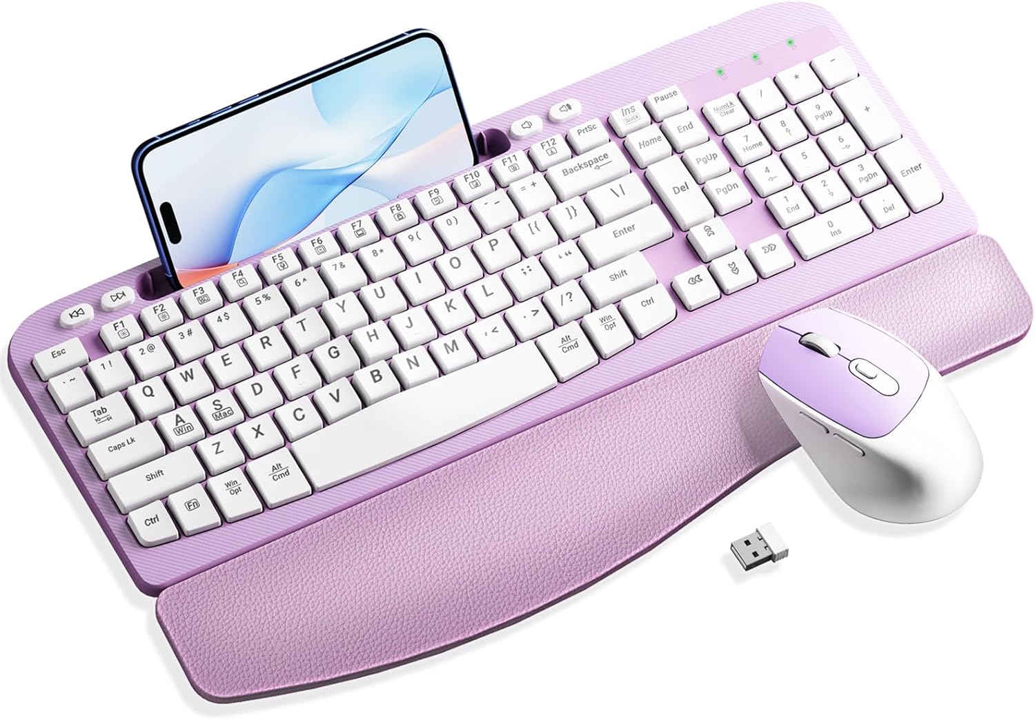 Wave Keys Ergo Combo, Silent Wireless Set - Purple