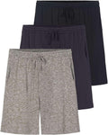 Men's Soft Lounge Pajama Bottoms 3-Pack - Breathable Sleep Shorts cool