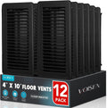 VOISEN Floor Register 4x10 Heavy Duty Steel Vent Covers Pack