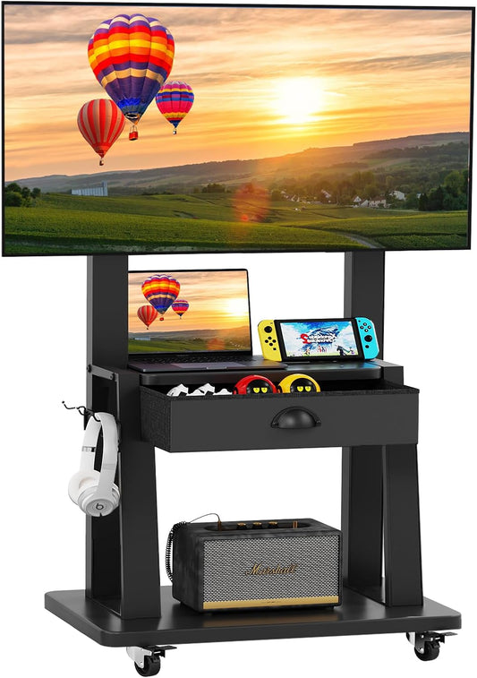 Mobile TV Cart with Drawer for 23-75 inch Screens and More