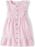 Gymboree Girls' and Toddler Linen Summer Dresses - Lightweight Flutter