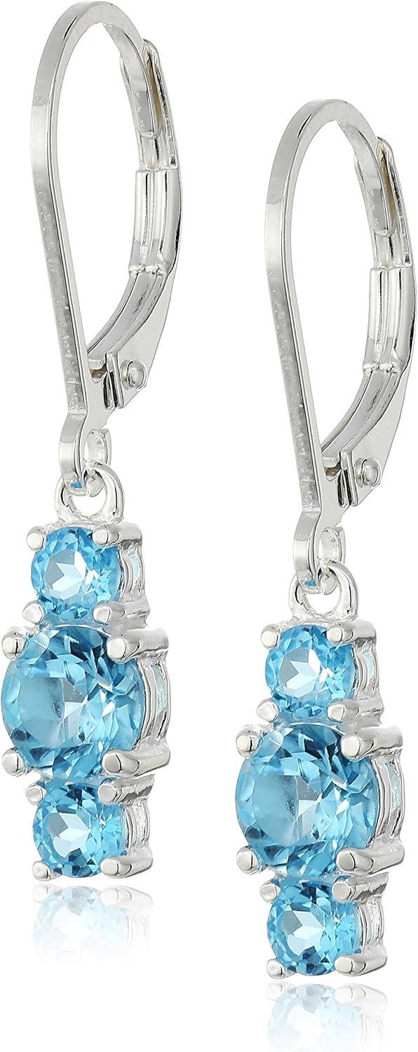 Sterling Silver Three Stone Birthstone Dangle Earrings Review