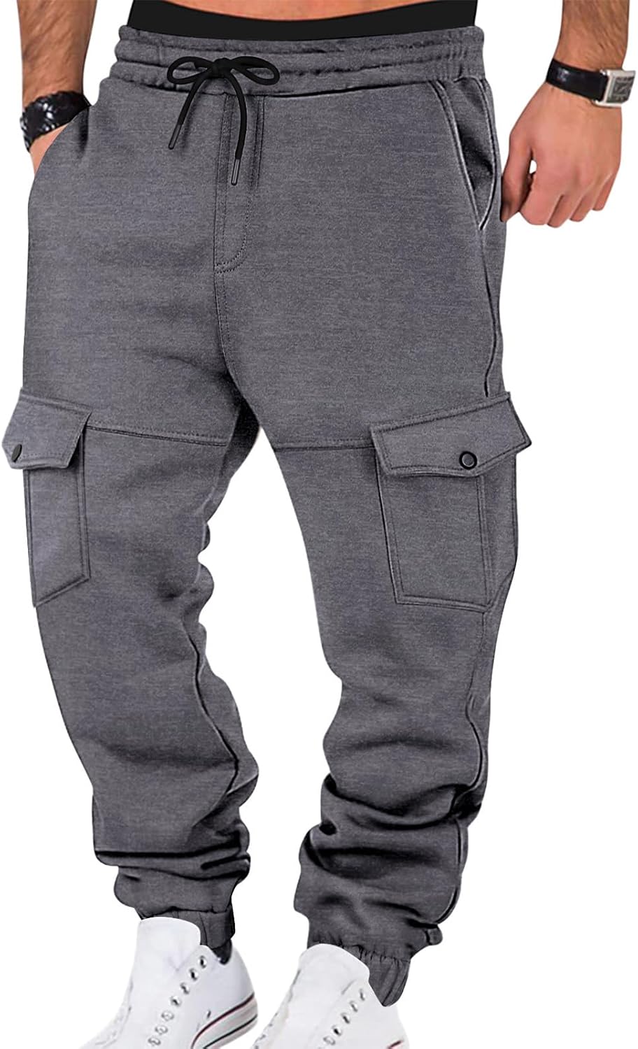 Mens Fleece Cargo Sweatpants for Comfort and Style