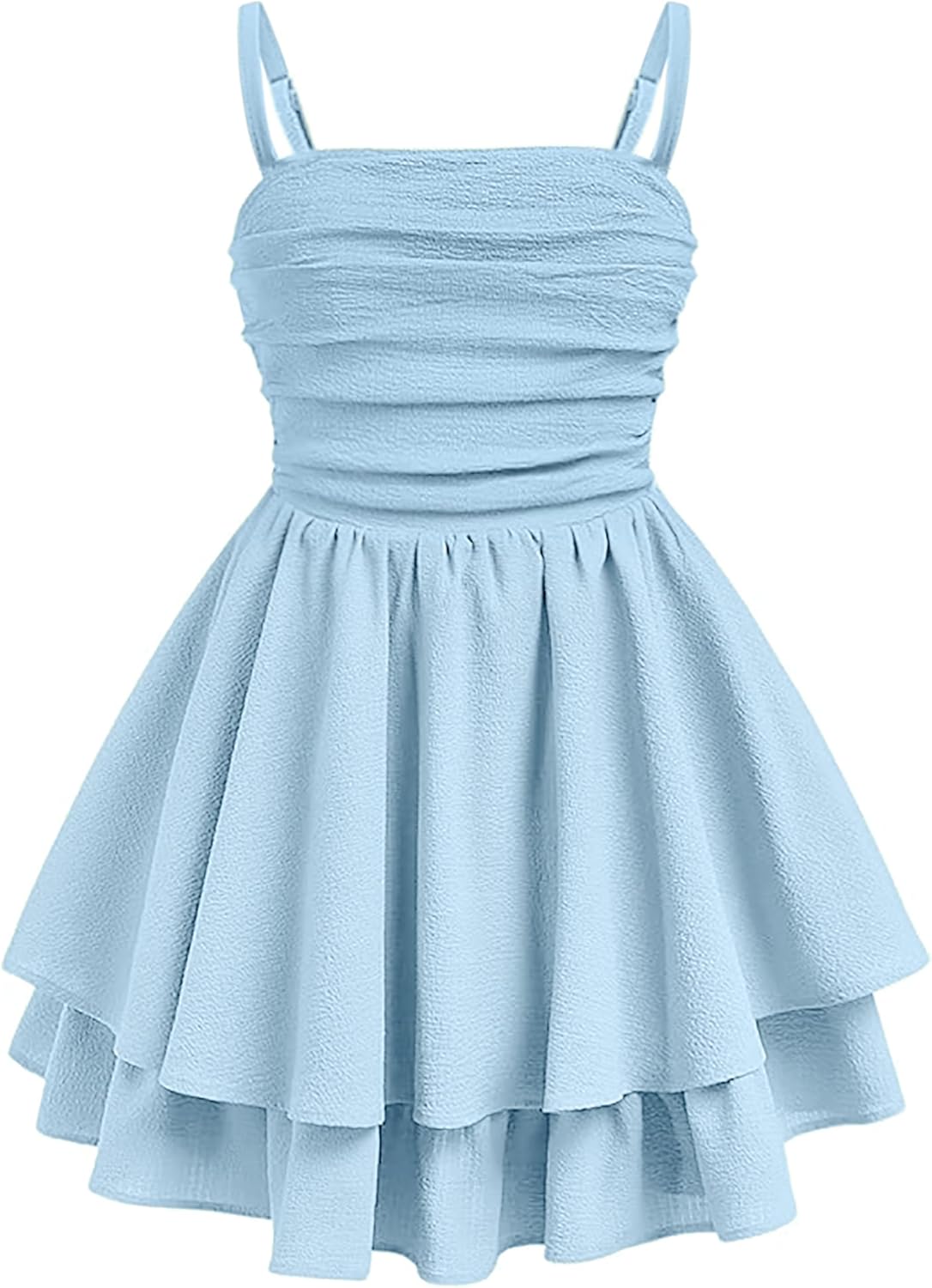 EXARUS Girls Formal Dress Ruffled Flowy for Homecoming Events