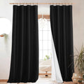 Blackout Linen Curtains for Living Room 52in x 95in - Complete Light