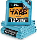 Teal Elite Heavy Duty Waterproof Tarps 12x16 for Camping