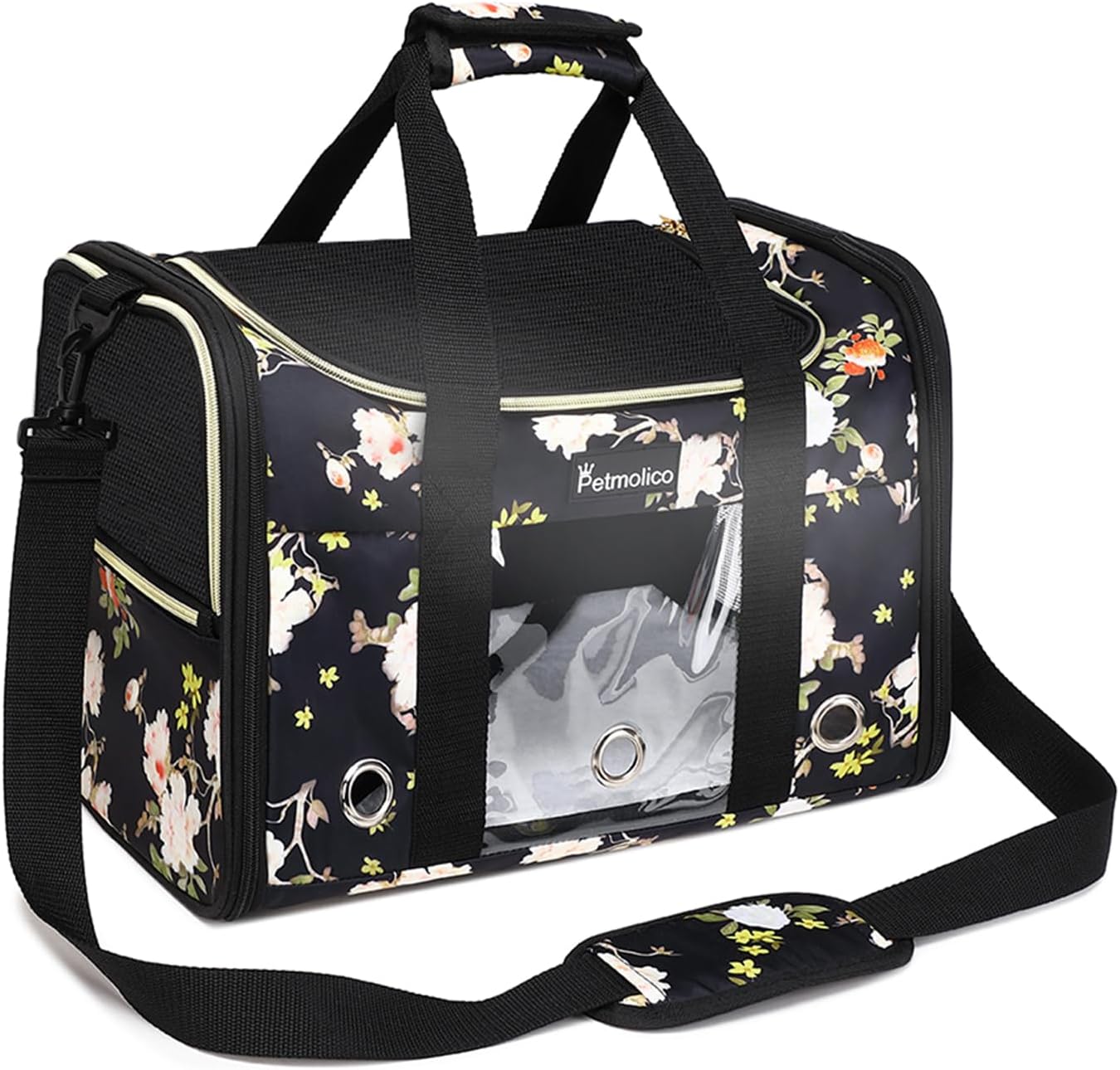 Petmolico Soft-Sided Cat Carrier for Travel with 3 Open Doors
