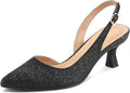 mysoft Women's Slingback Kitten Heels Pointed Toe Pumps - Elegant
