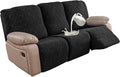 100% Waterproof Recliner Sofa Slipcovers 3 Seater (Black) - Pet