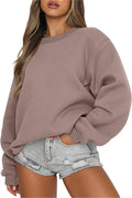 ANRABESS Womens Crewneck Fleece Oversized Pullover