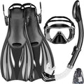 Snorkeling Gear Set for Adults Kids - Panoramic Mask, Fins & Dry