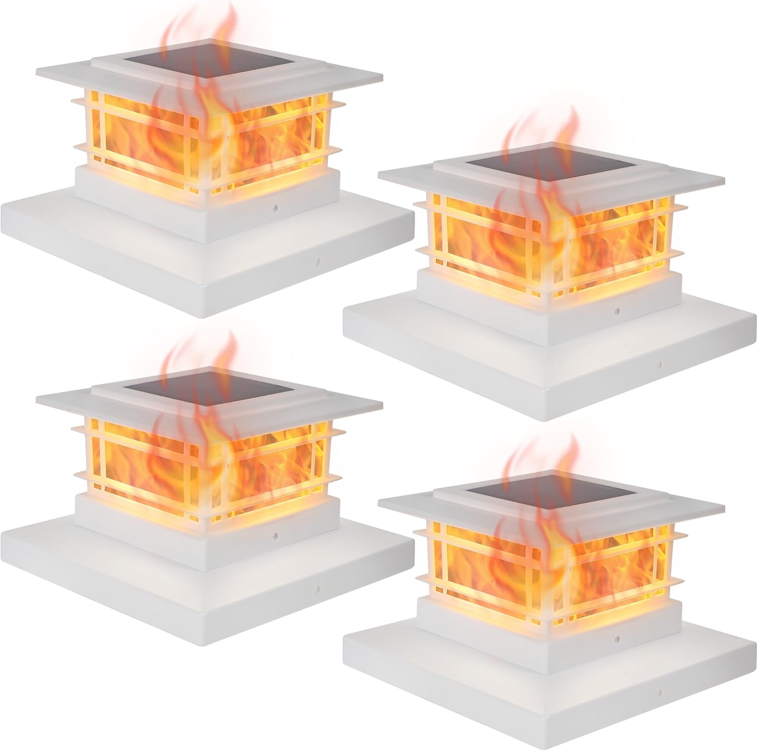 Dynaming Solar Post Cap Lights with Flickering Flame Effect