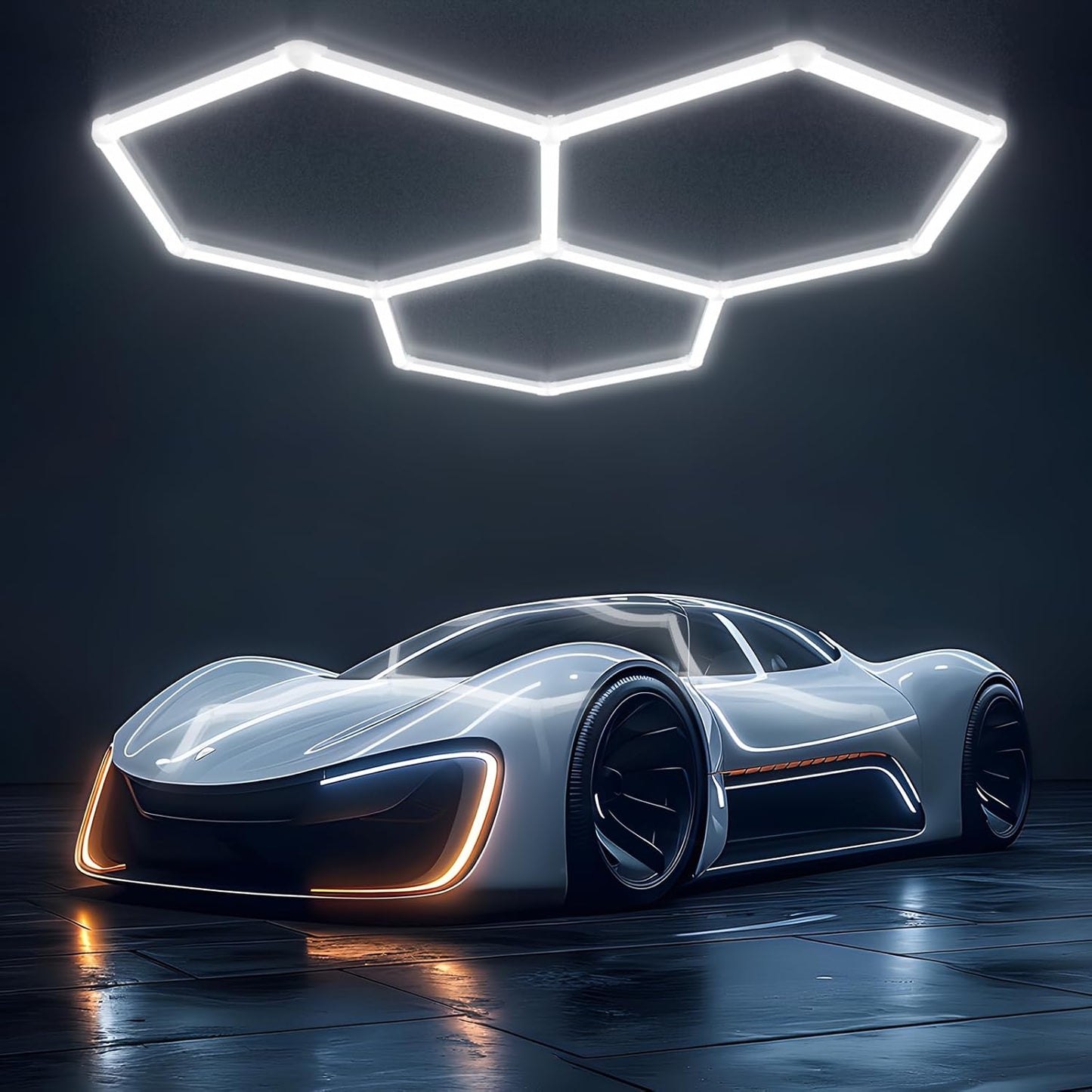 Hexagon LED Garage Light - Super Bright 128W for Any Space
