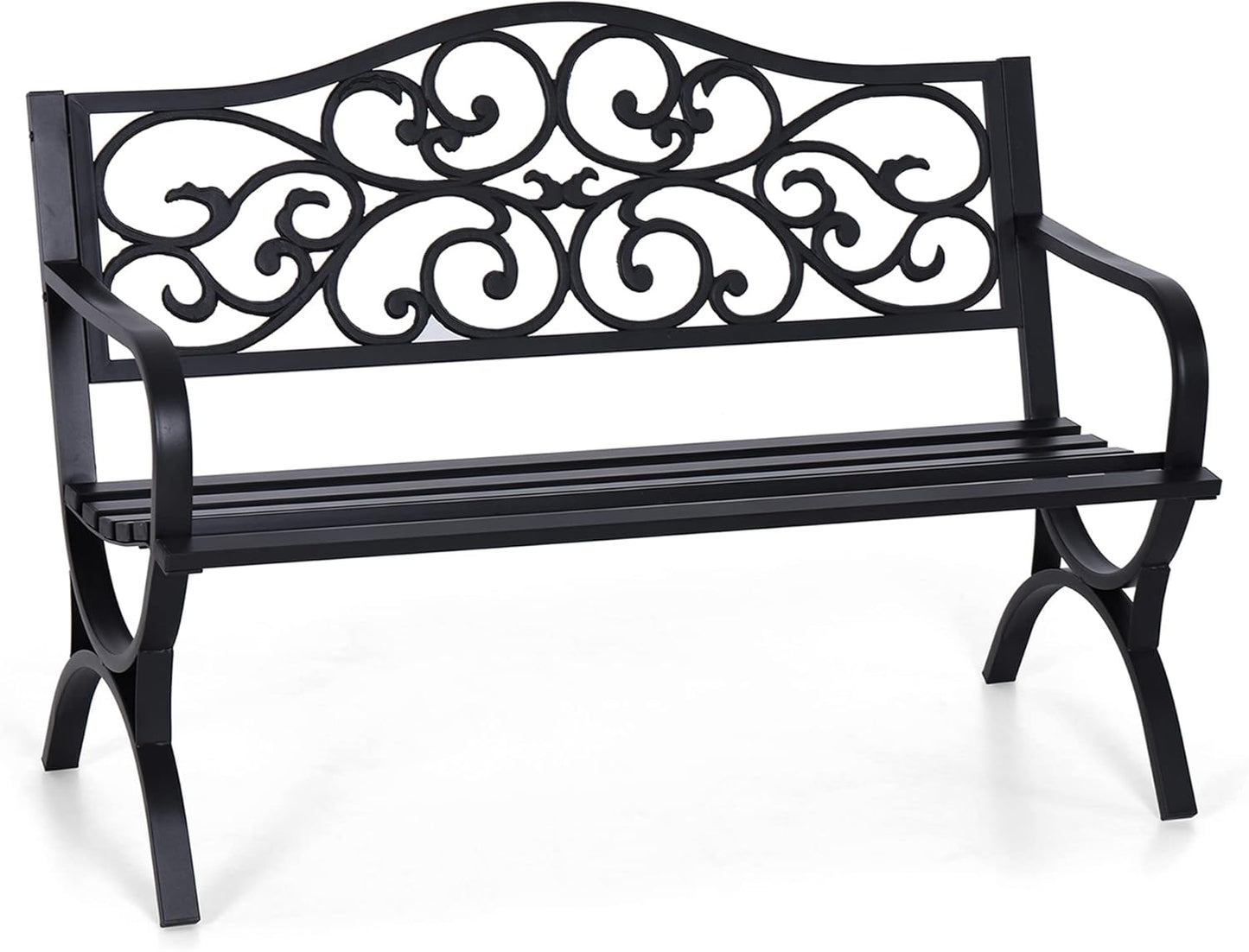 Sophia & William 50in Outdoor Garden Bench with Floral Design