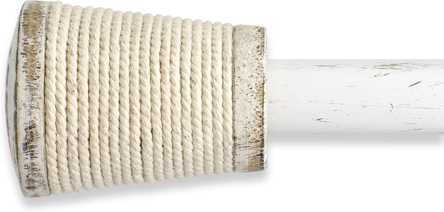 Distressed White Rope Curtain Rod - Choose Your Perfect Length!