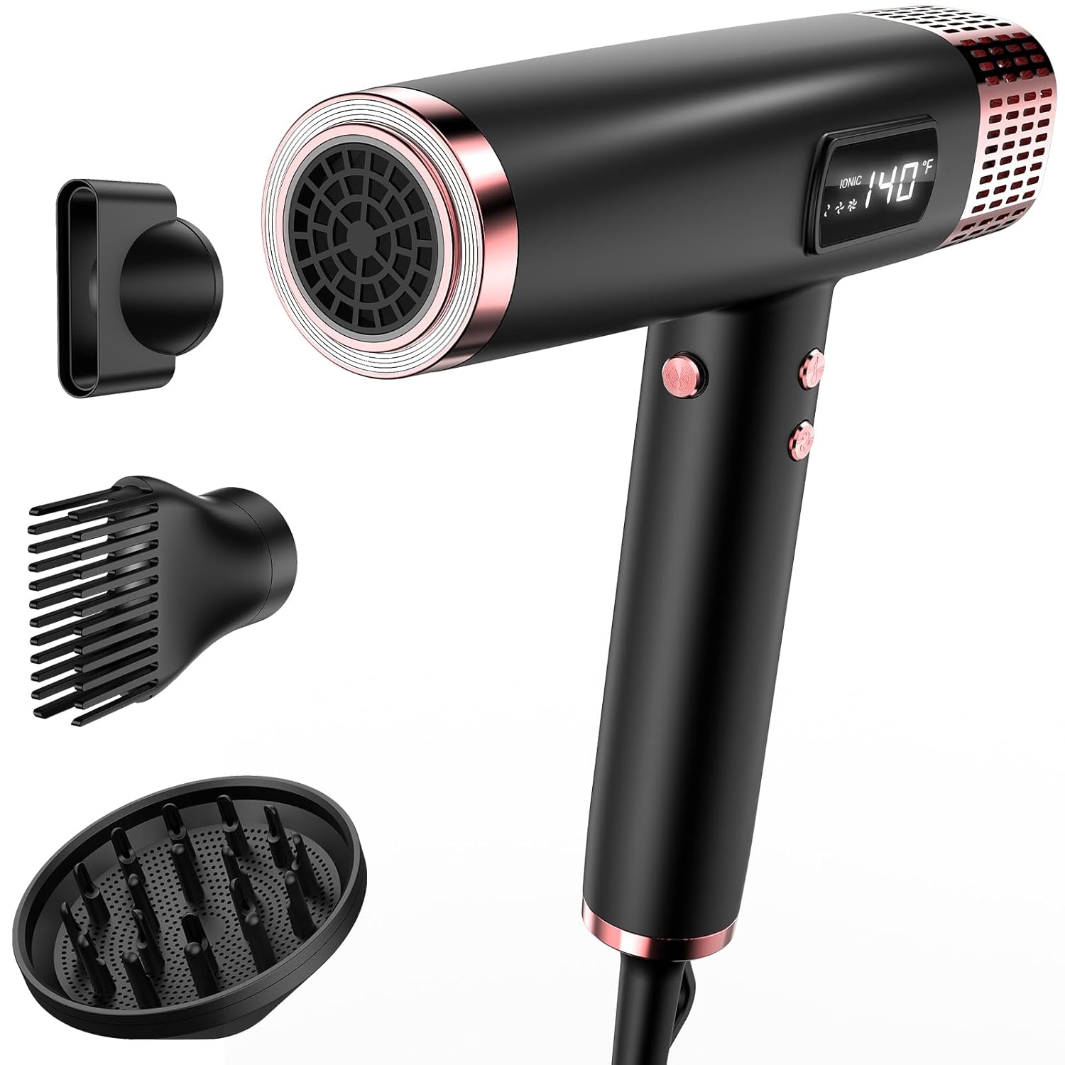 Dual Voltage Ionic Hair Dryer with Diffuser for Fast Drying